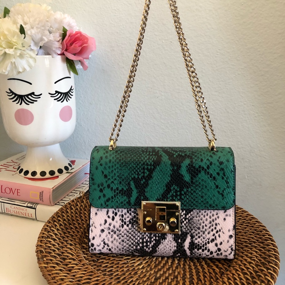 Snake Print Small shoulder Bag